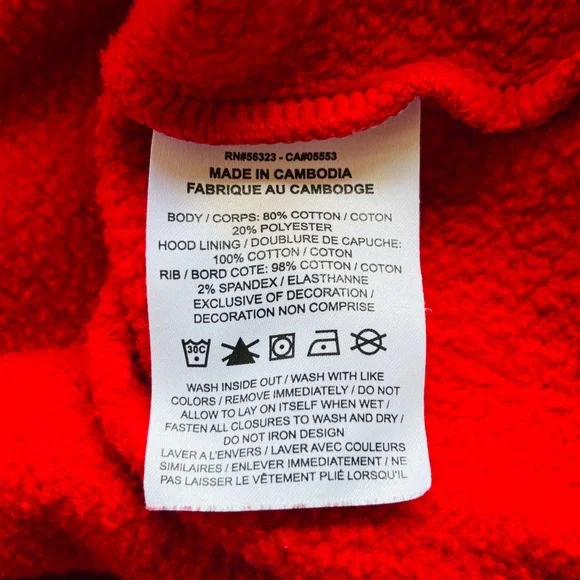 Nike Air Hoodie Mens Small Red Black Spell Out Pullover Sweatshirt Hooded - Picture 6 of 13